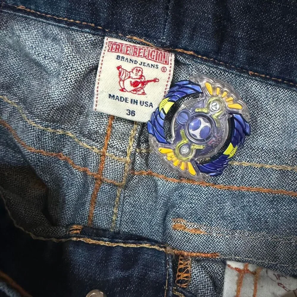 True-religion Men's Blue and Navy Jeans